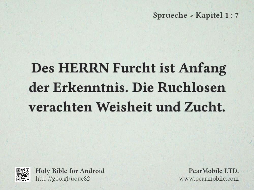 Sprueche, Kapitel 1:7